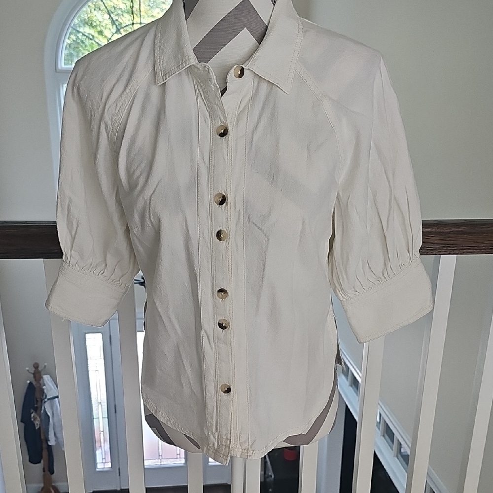 We The Free Cream Textured Top